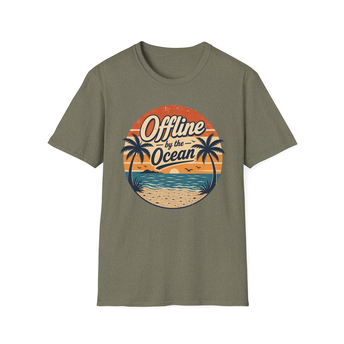 Offline By The Ocean- Circle T-Shirt