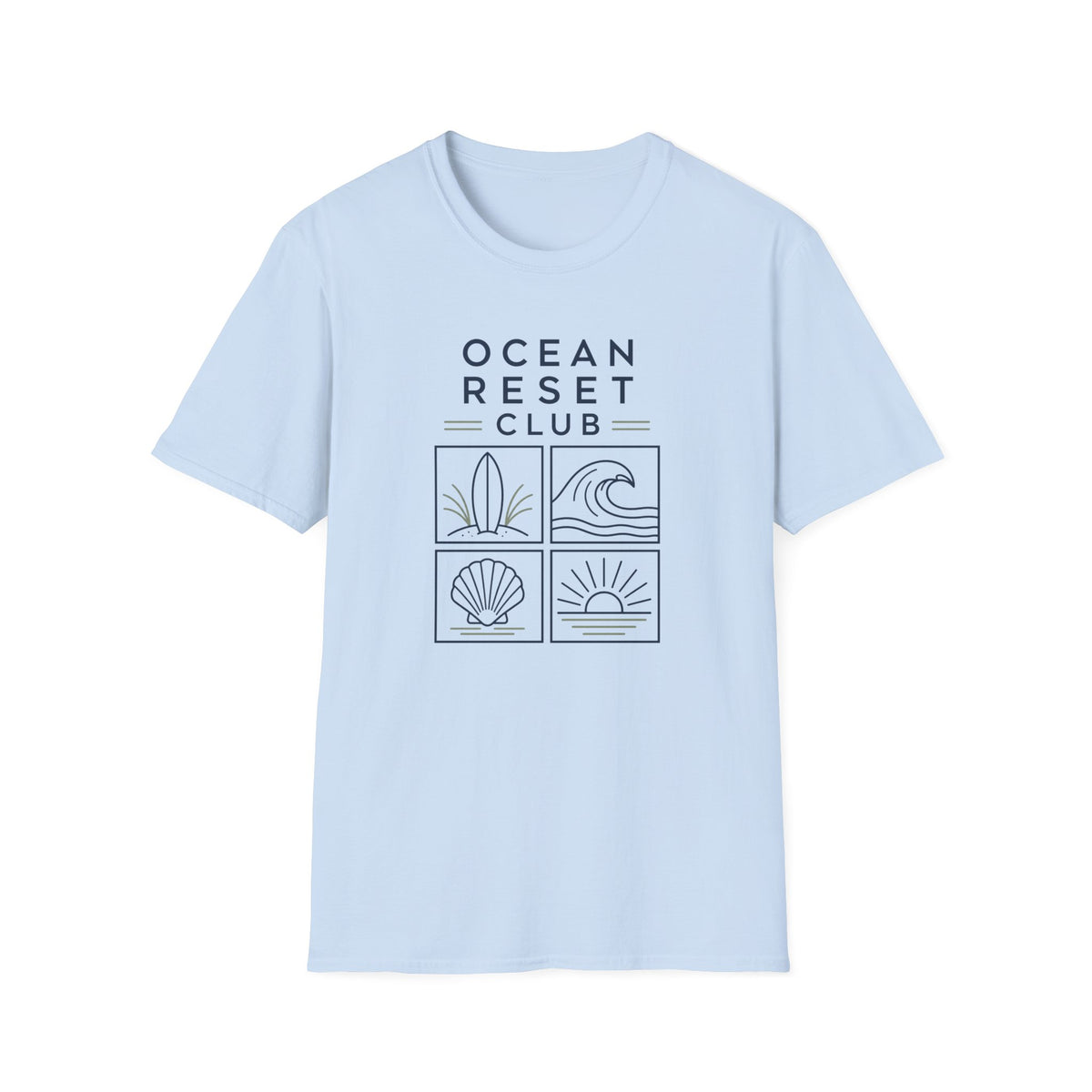 Ocean Reset Club- Line Block T-Shirt