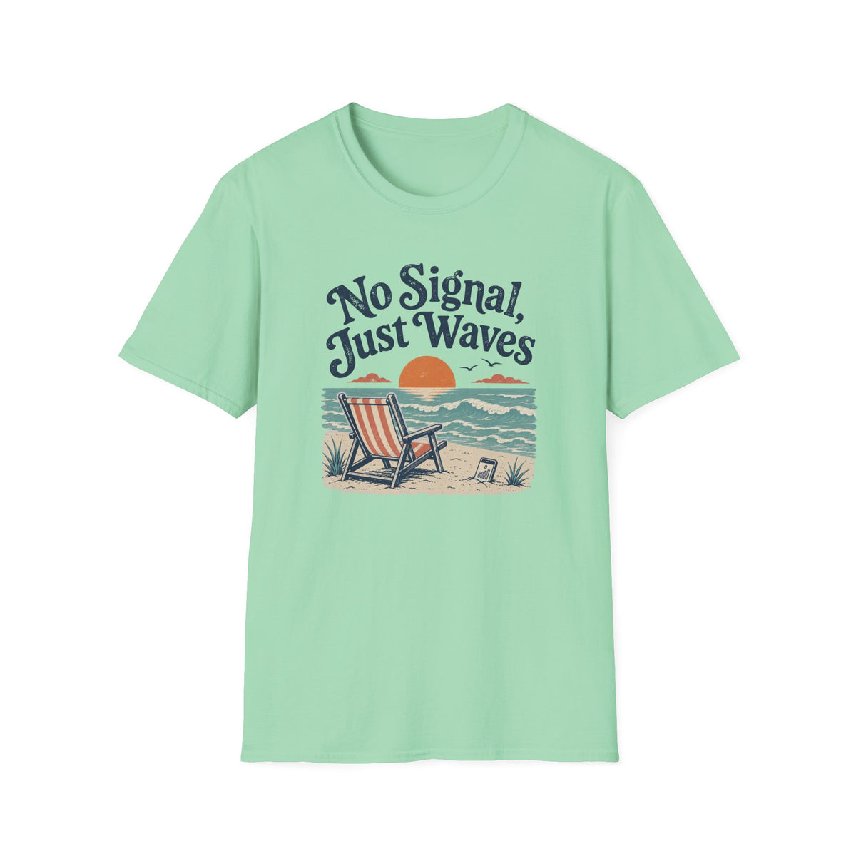 No Signal, Just Waves- Beach T-Shirt