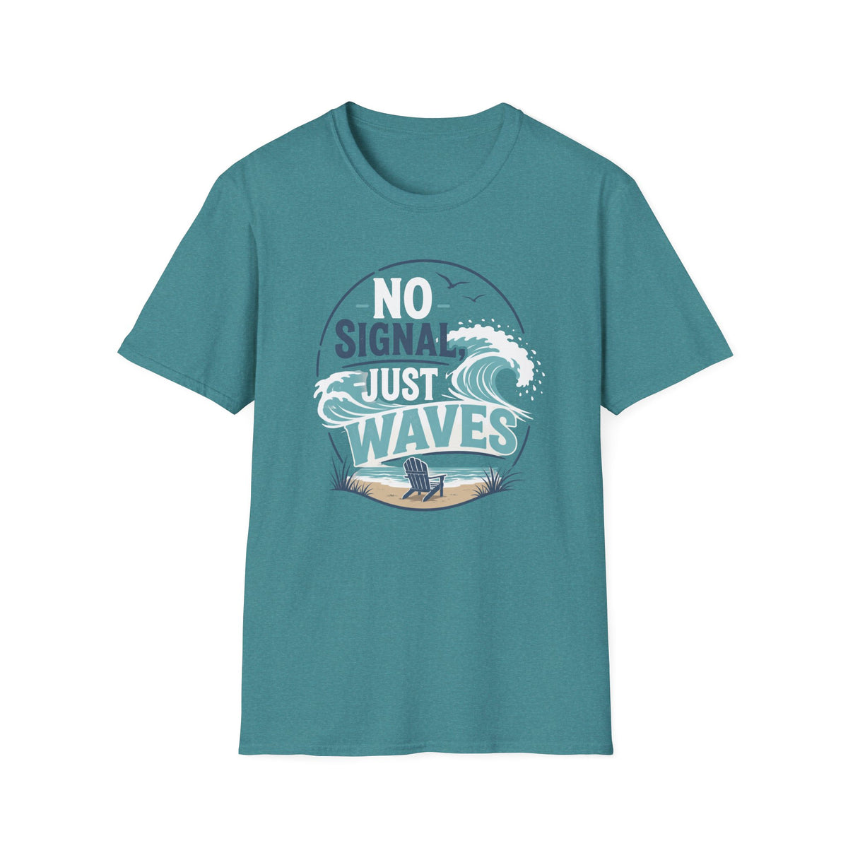 No Signal, Just Waves- Circle T-Shirt