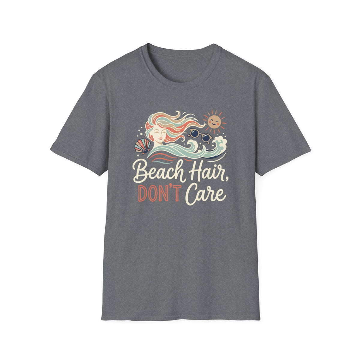 Beach Hair Don't Care- Line T-Shirt