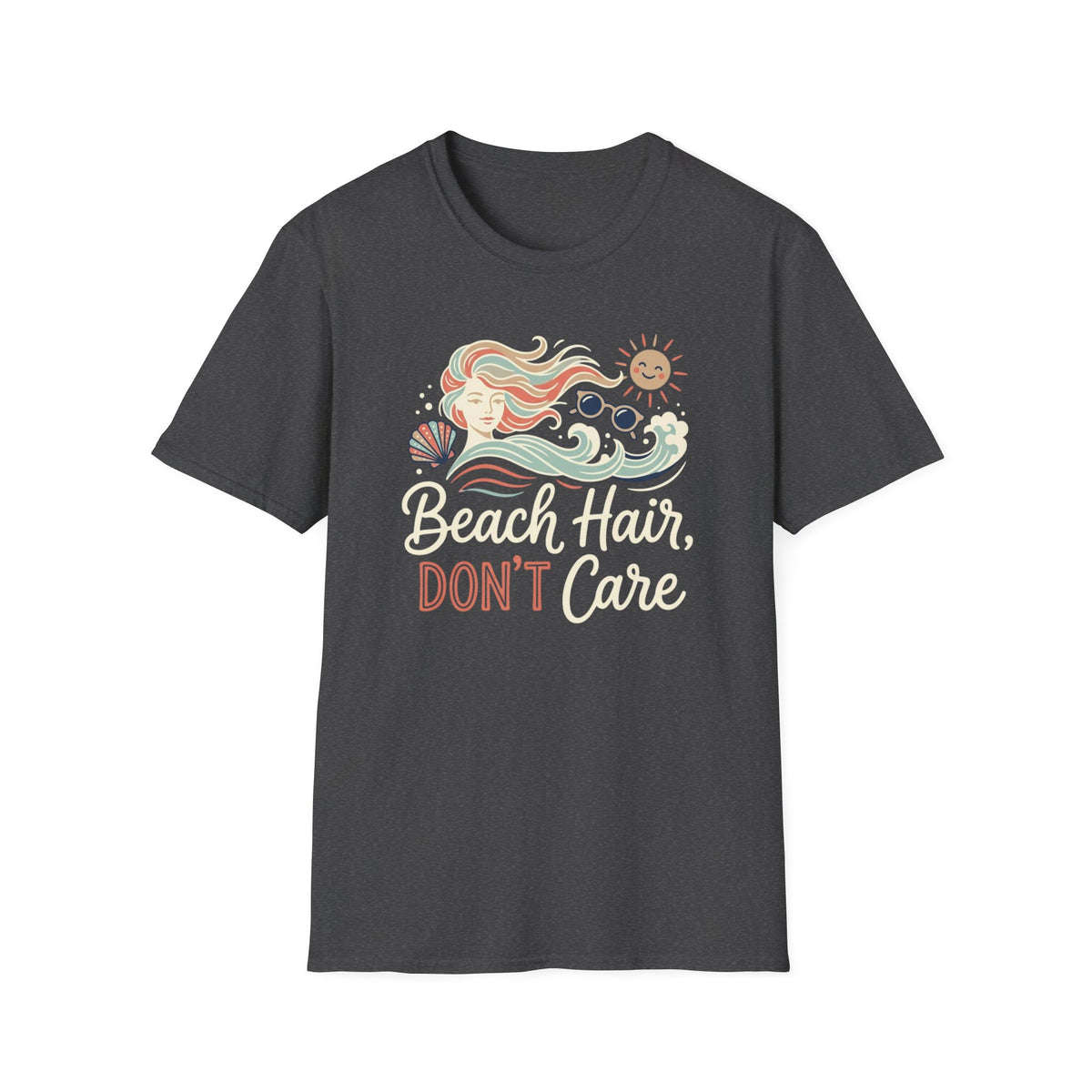 Beach Hair Don't Care- Line T-Shirt