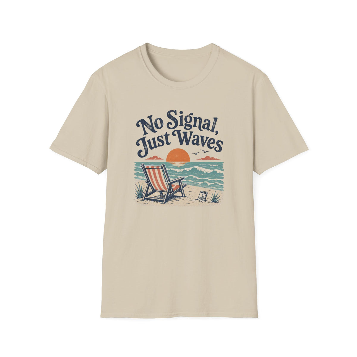 No Signal, Just Waves- Beach T-Shirt