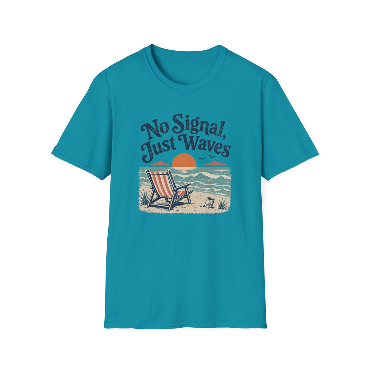 No Signal, Just Waves- Beach T-Shirt