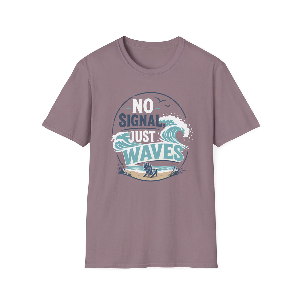 No Signal, Just Waves- Circle T-Shirt