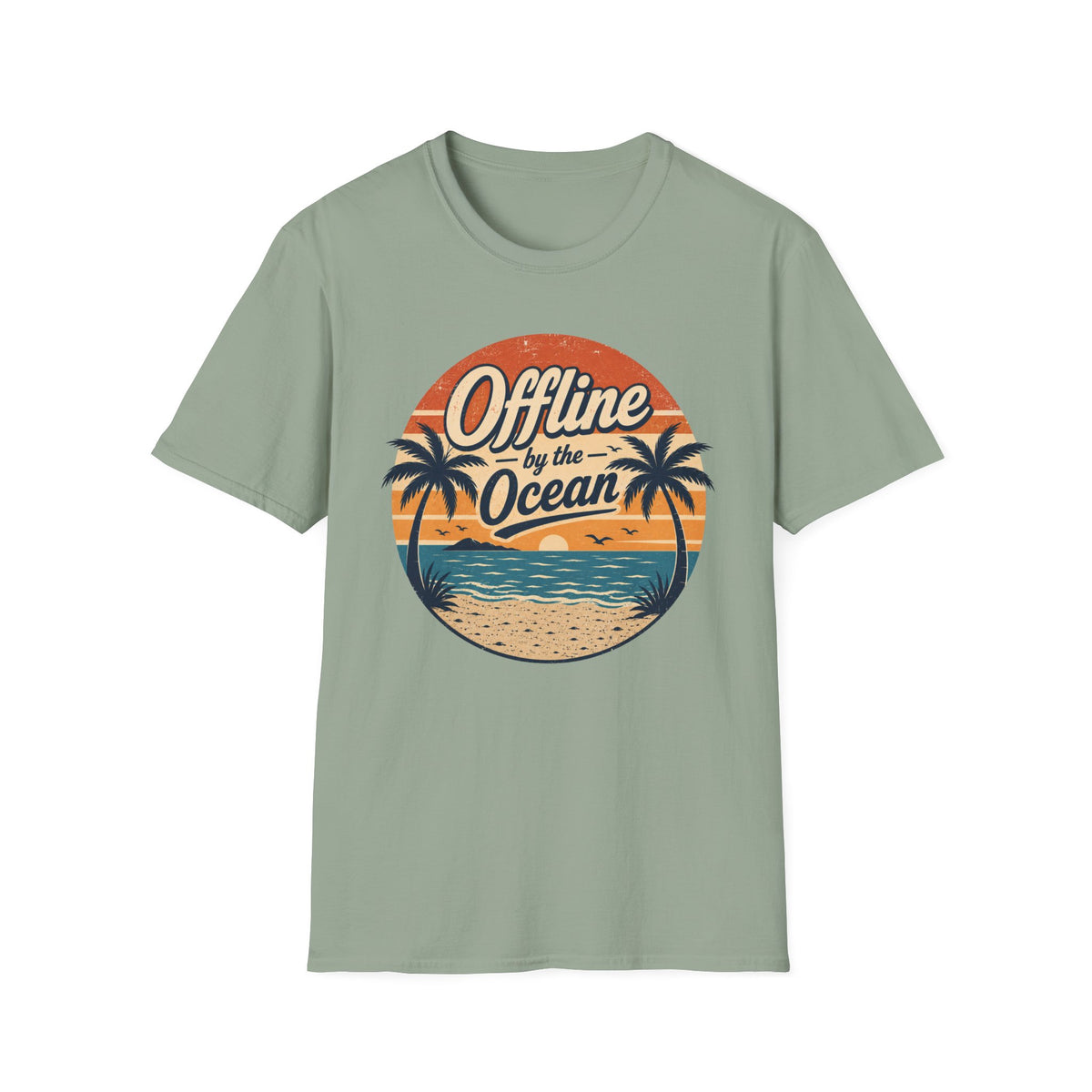 Offline By The Ocean- Circle T-Shirt