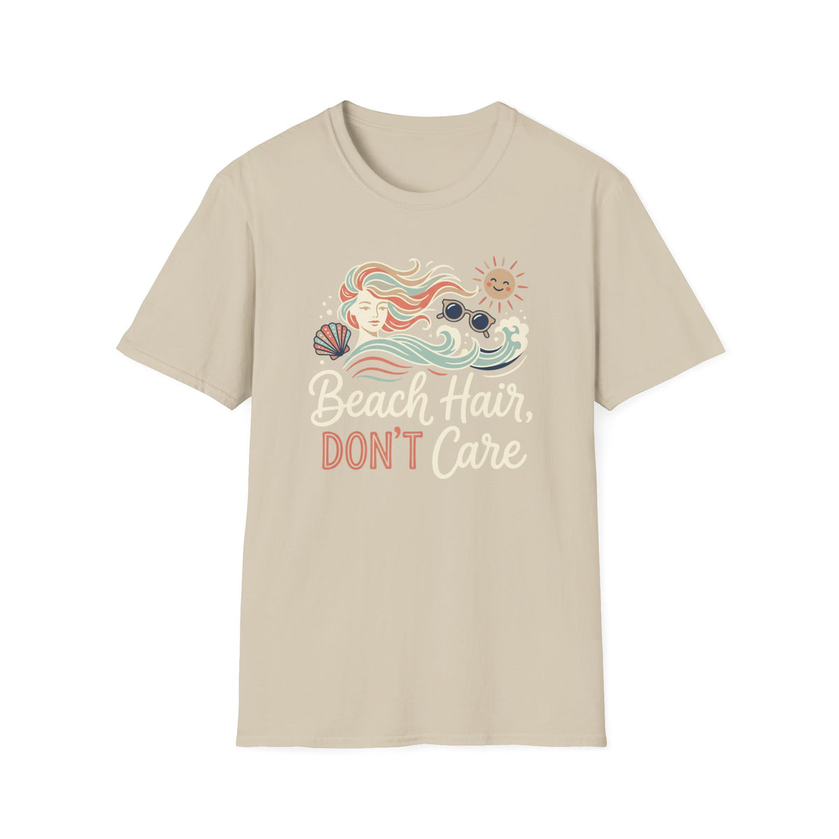 Beach Hair Don't Care- Line T-Shirt