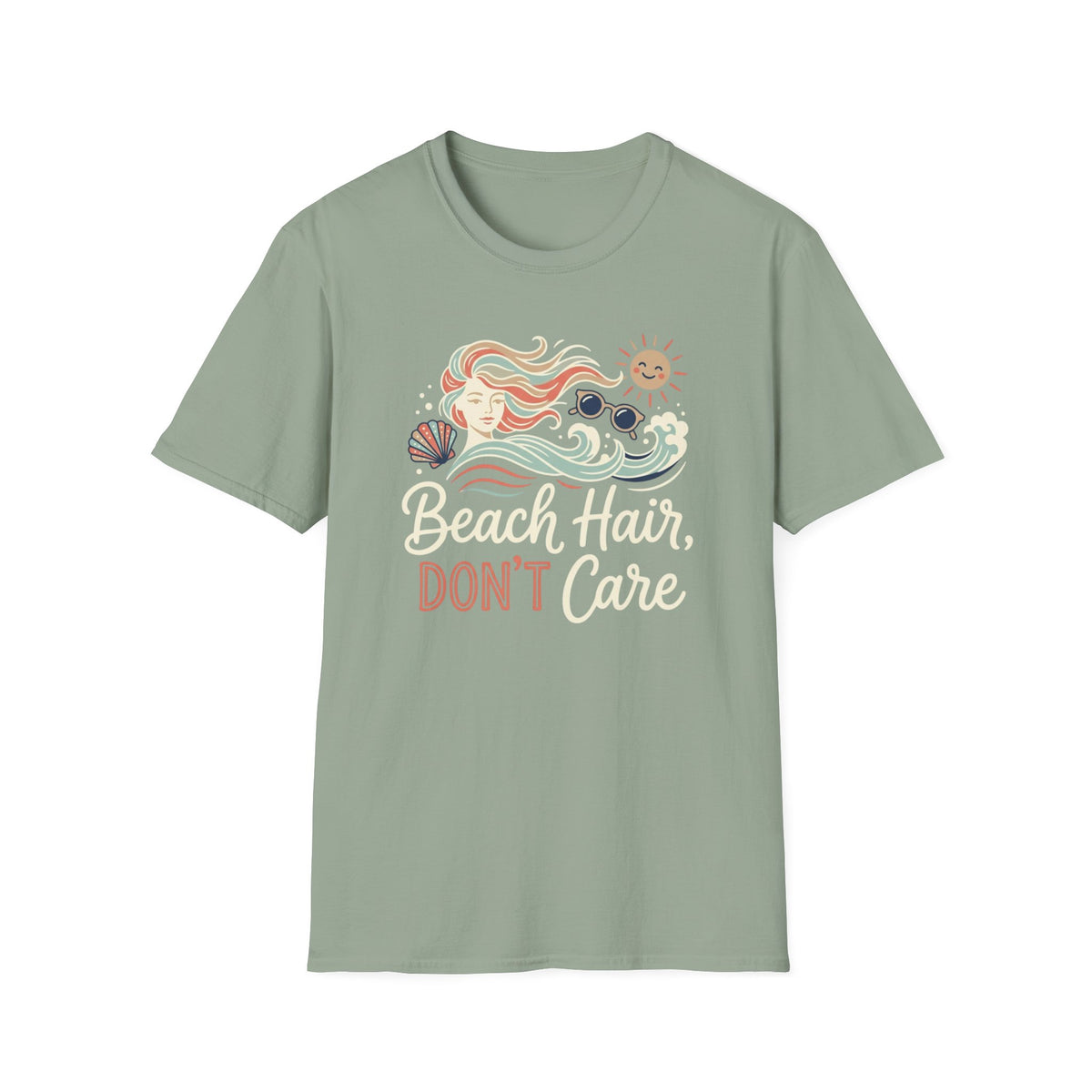 Beach Hair Don't Care- Line T-Shirt