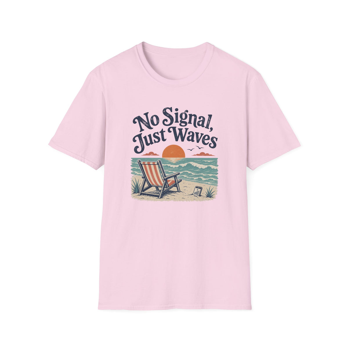 No Signal, Just Waves- Beach T-Shirt