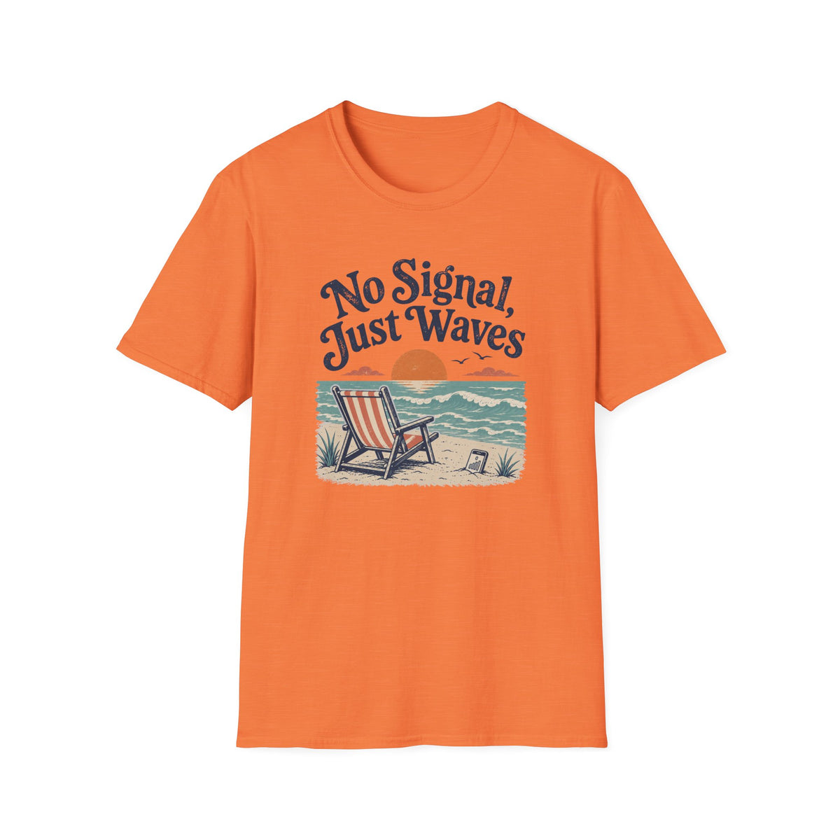 No Signal, Just Waves- Beach T-Shirt