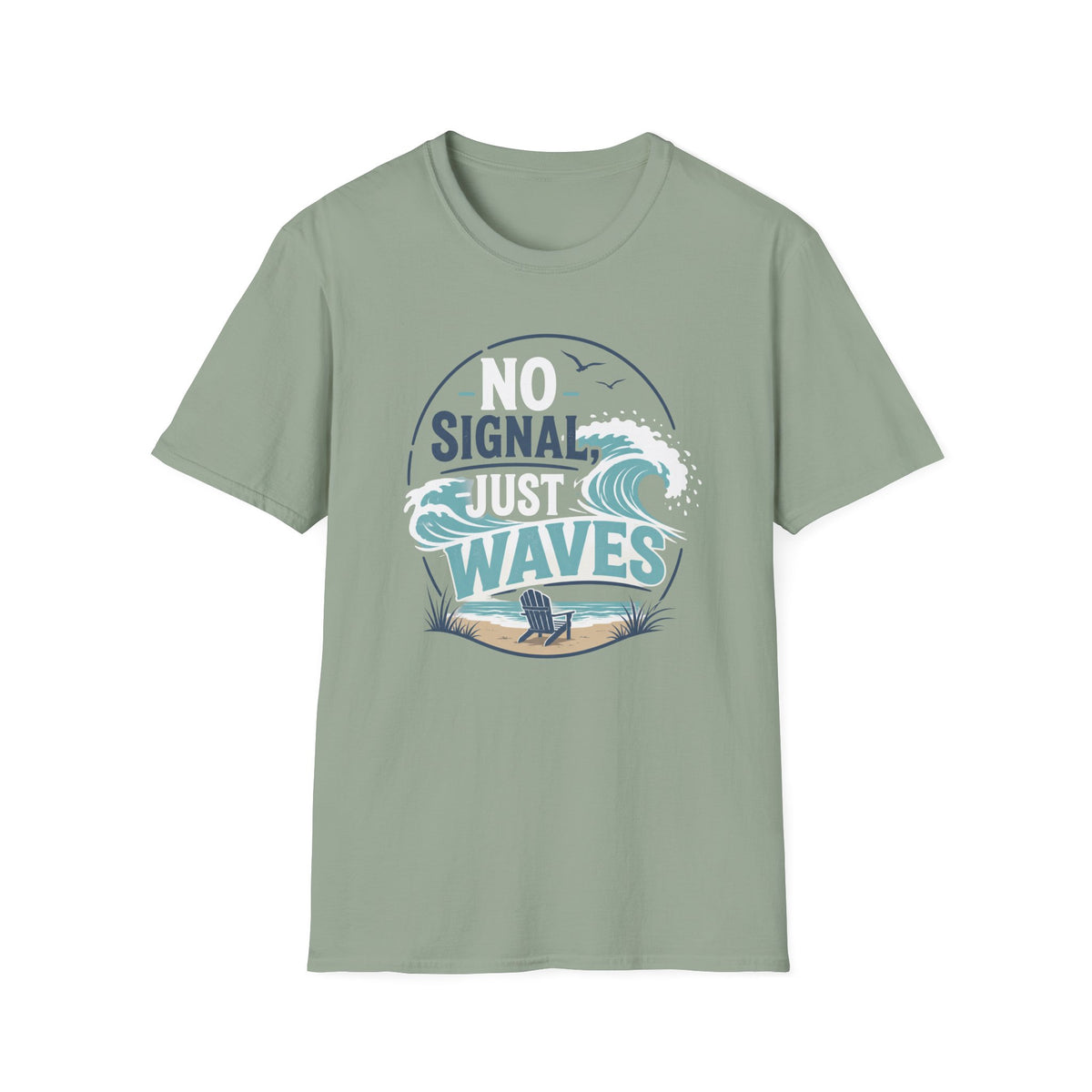 No Signal, Just Waves- Circle T-Shirt