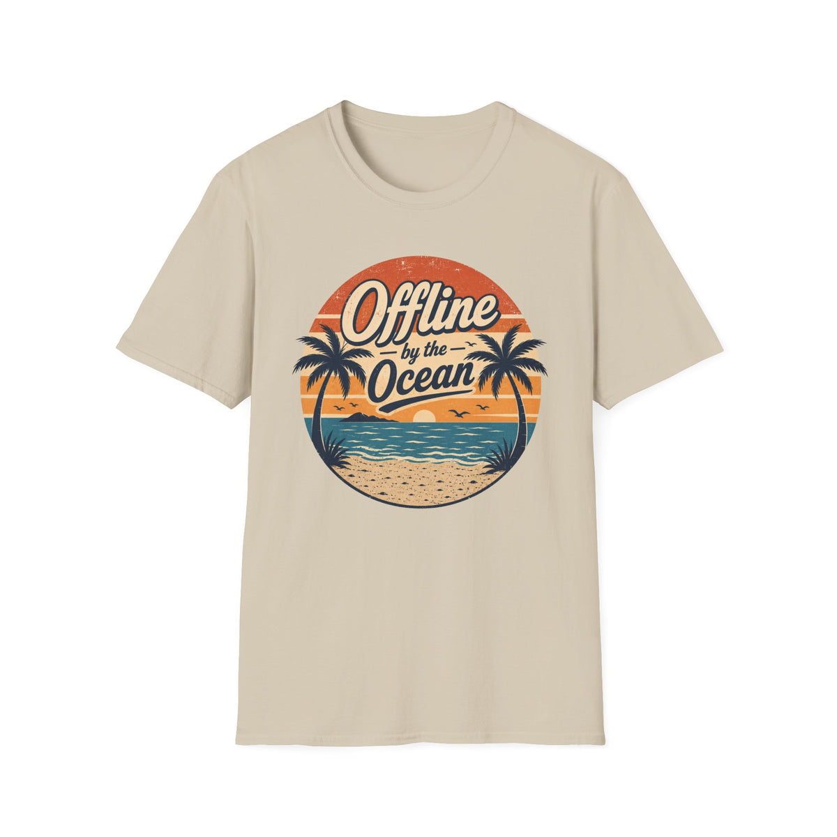 Offline By The Ocean- Circle T-Shirt