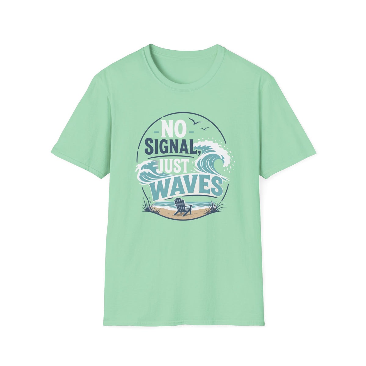 No Signal, Just Waves- Circle T-Shirt