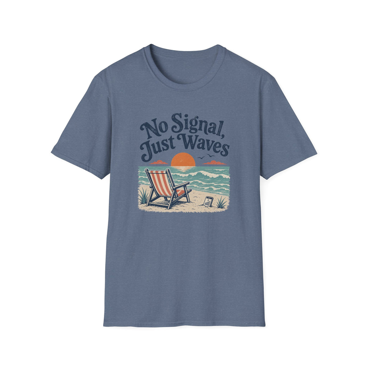 No Signal, Just Waves- Beach T-Shirt