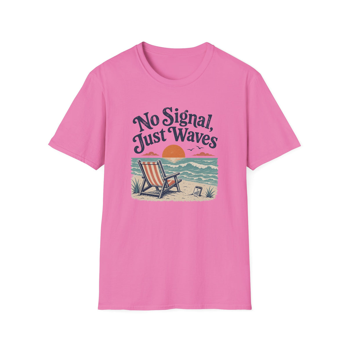 No Signal, Just Waves- Beach T-Shirt