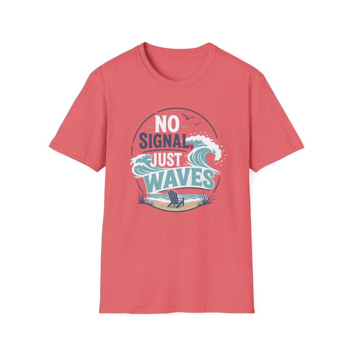 No Signal, Just Waves- Circle T-Shirt